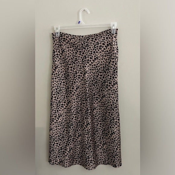 Revolve Lioness Leopard Print Midi Slip Skirt Classic Large - Picture 3 of 4